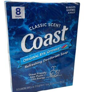 Coast Classic Scent Refreshing Deodorant Soap 4 Oz Bars 8-Pack Ocean Friendly Pl